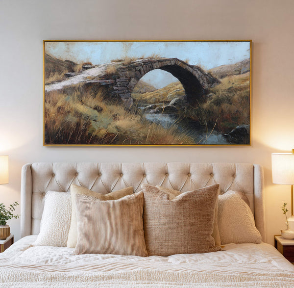 Canvas wall art in interior setting.