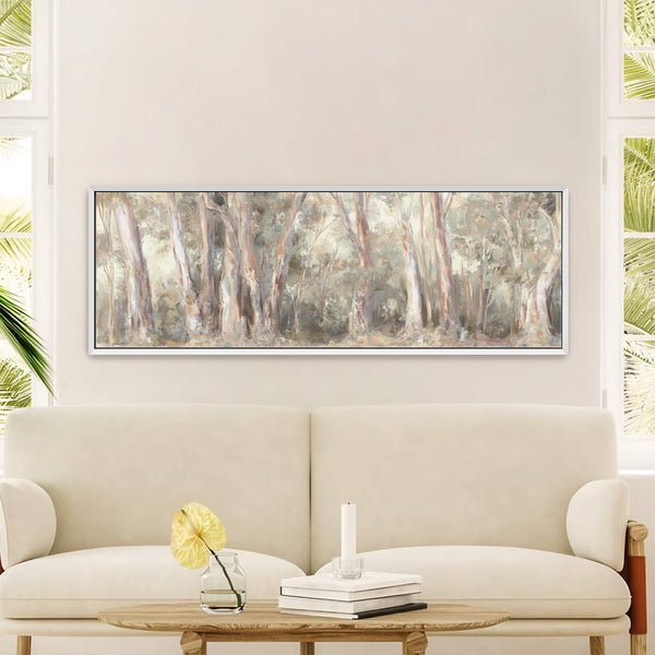 Canvas wall art in interior setting.