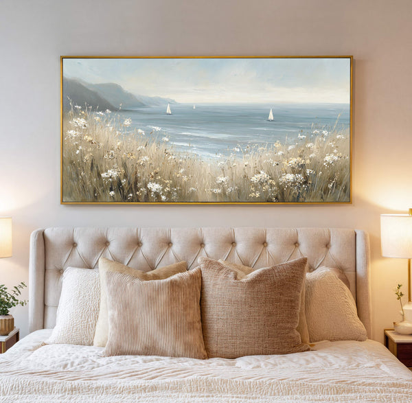Canvas wall art in interior setting.