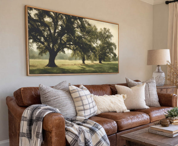 Canvas wall art in interior setting.