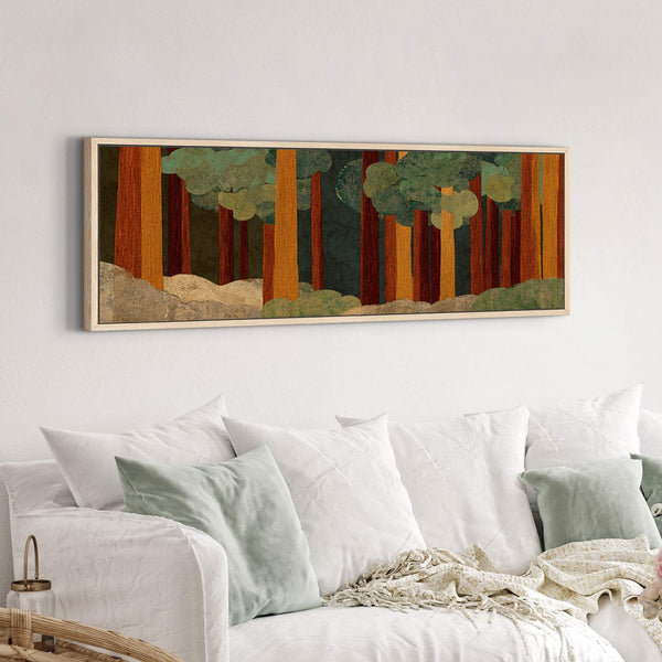 Canvas wall art in interior setting.