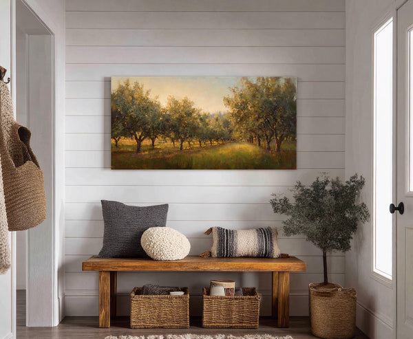 Canvas wall art in interior setting.