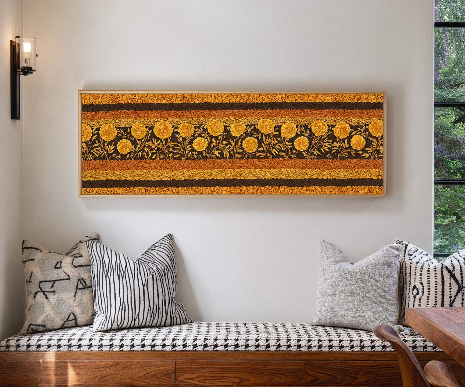 Canvas wall art in interior setting.