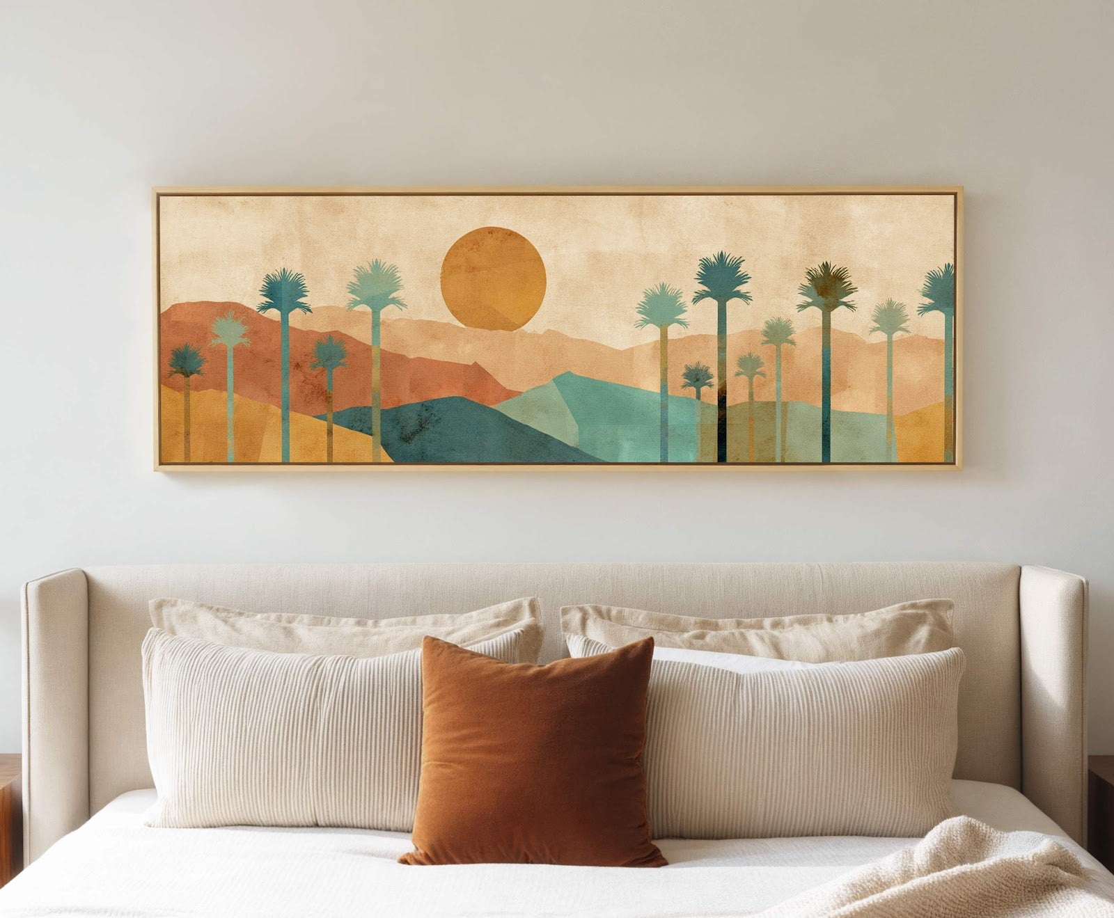 Canvas wall art in interior setting.