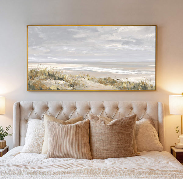 Canvas wall art in interior setting.