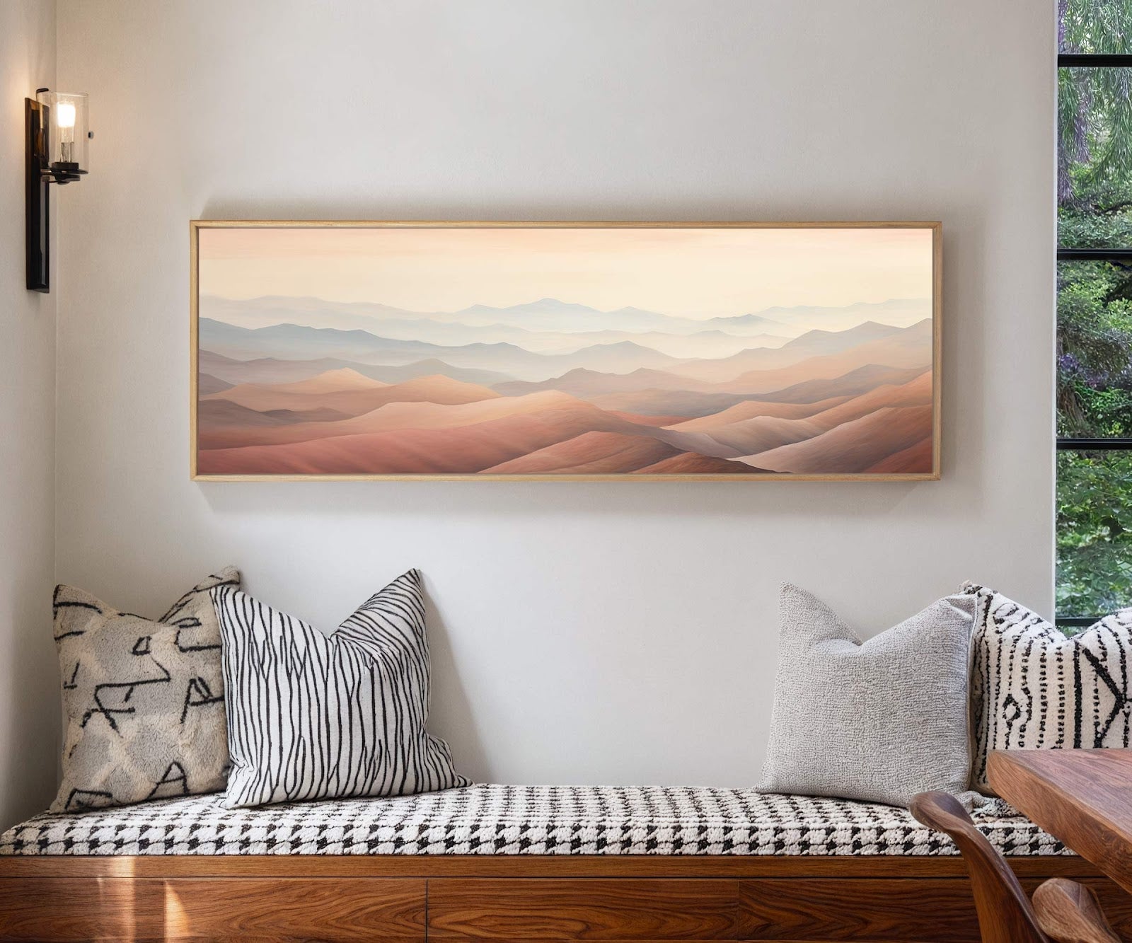 Canvas wall art in interior setting.