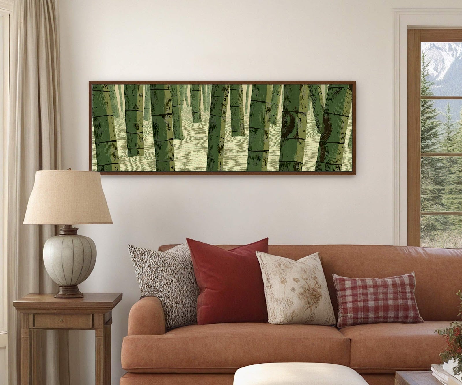Canvas wall art in interior setting.