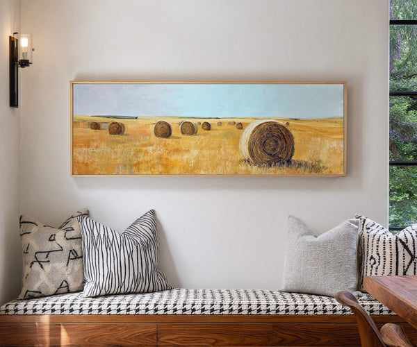 Canvas wall art in interior setting.