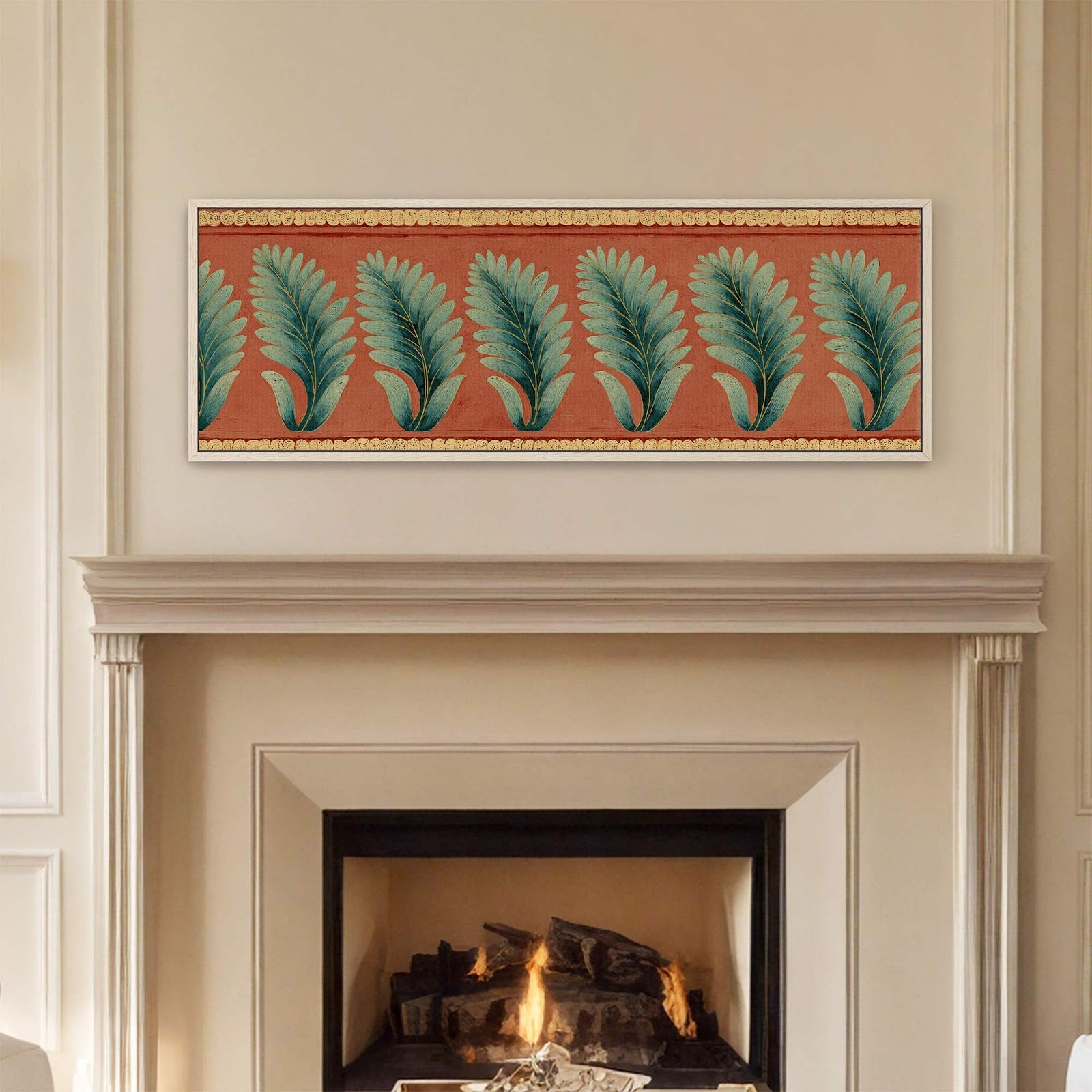 Canvas wall art in interior setting.