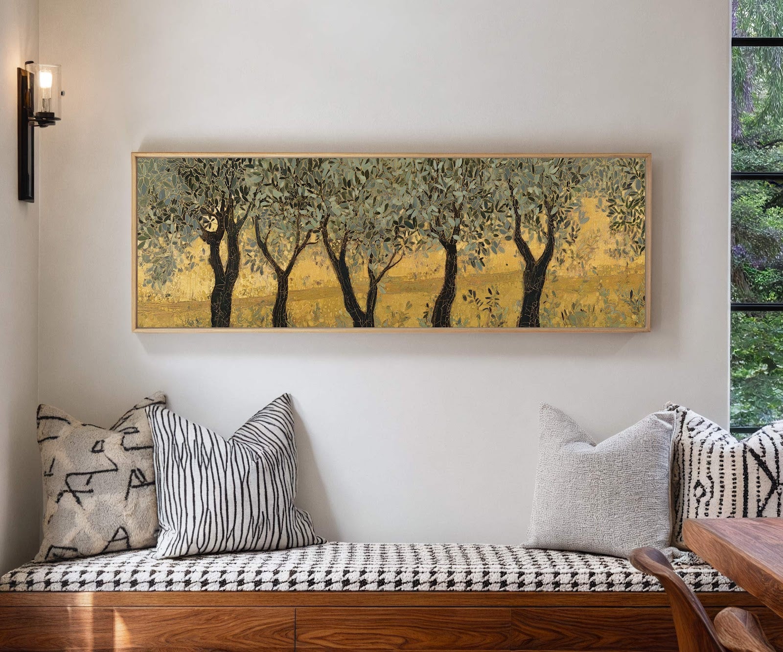 Canvas wall art in interior setting.