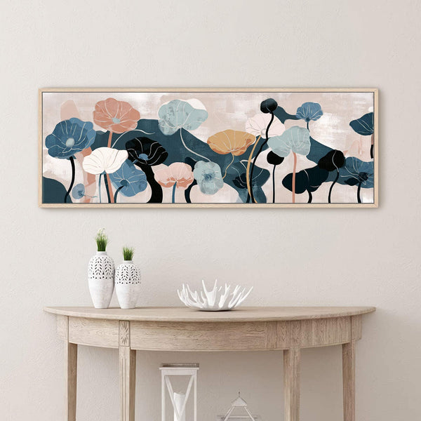 Canvas wall art in interior setting.