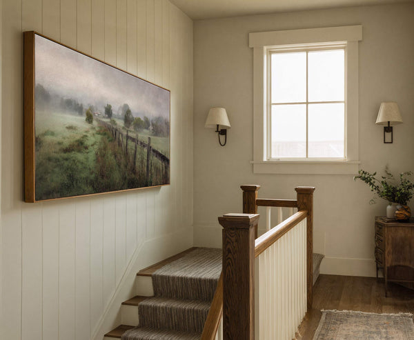 Canvas wall art in interior setting.