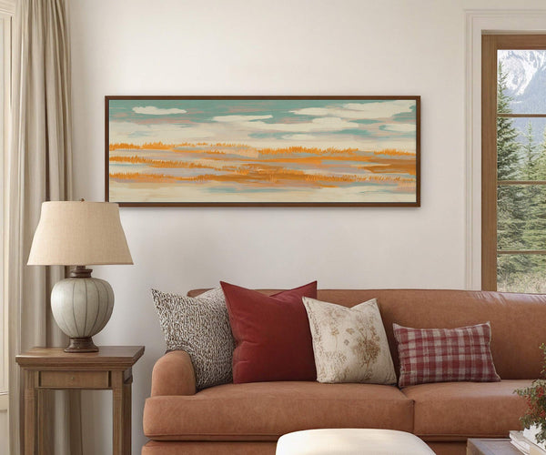 Canvas wall art in interior setting.