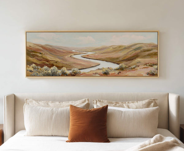 Canvas wall art in interior setting.