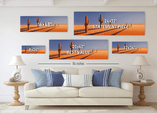 Canvas wall art in interior setting.