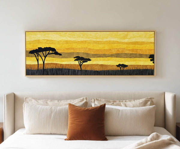 Canvas wall art in interior setting.