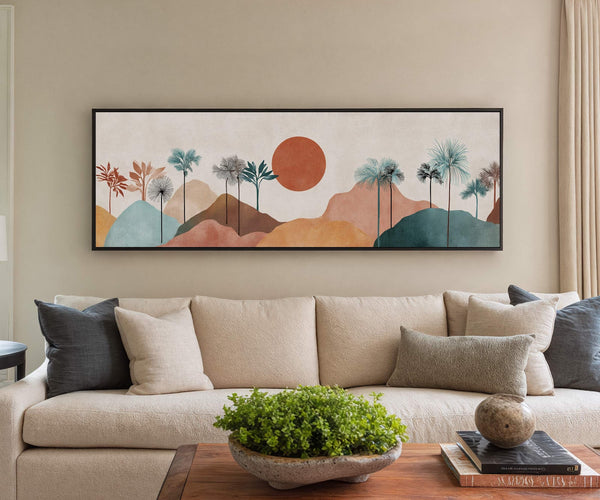 Canvas wall art in interior setting.