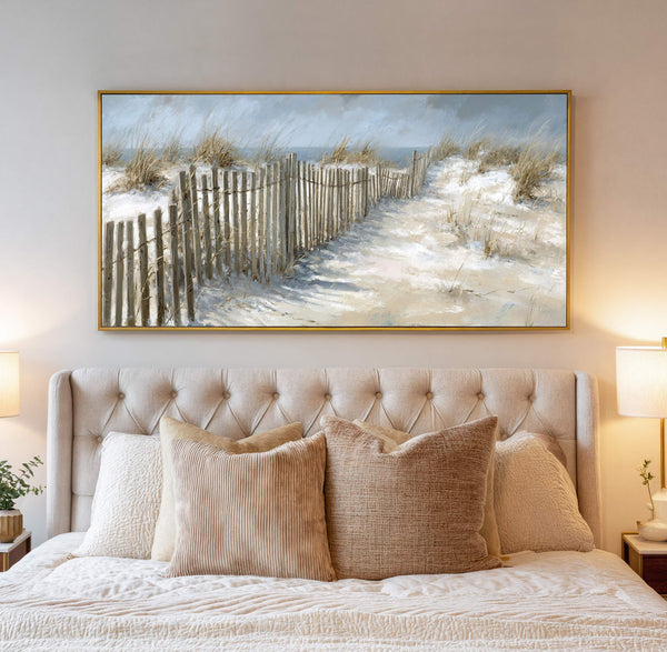 Canvas wall art in interior setting.