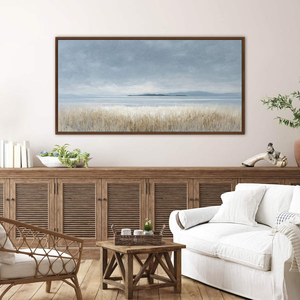 Canvas wall art in interior setting.