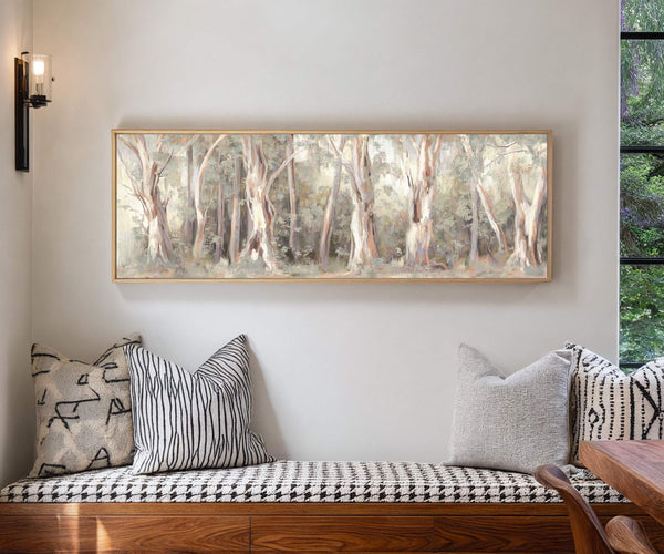 Canvas wall art in interior setting.