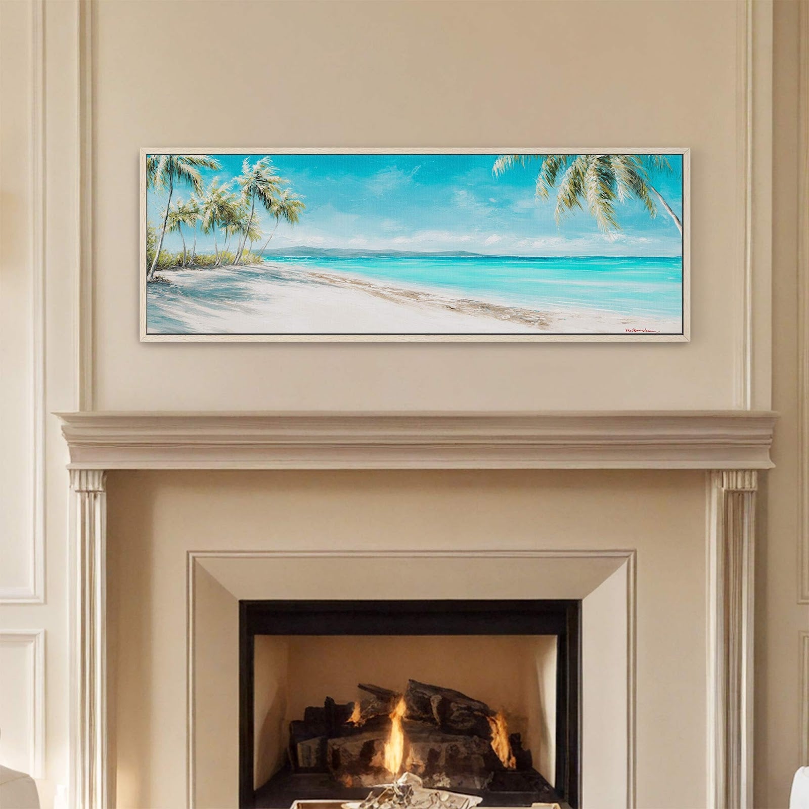 Canvas wall art in interior setting.