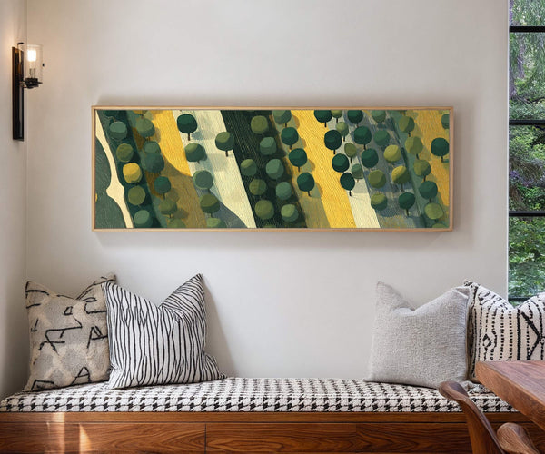 Canvas wall art in interior setting.