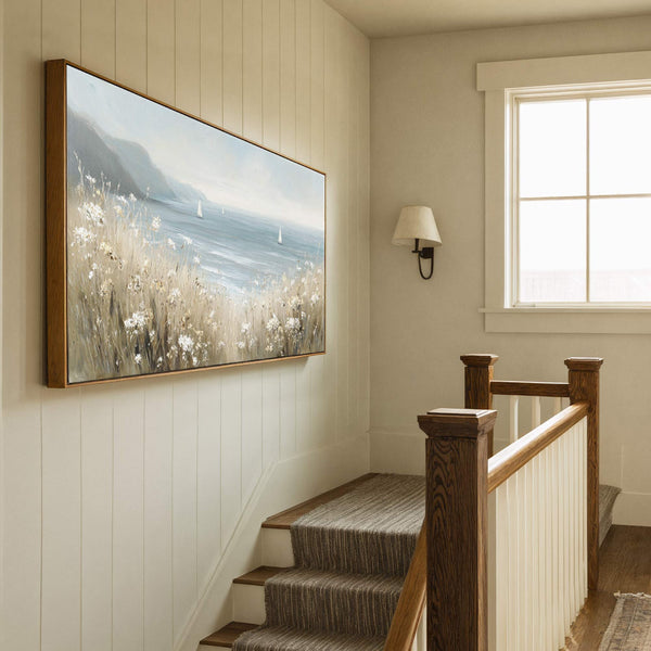 Canvas wall art in interior setting.