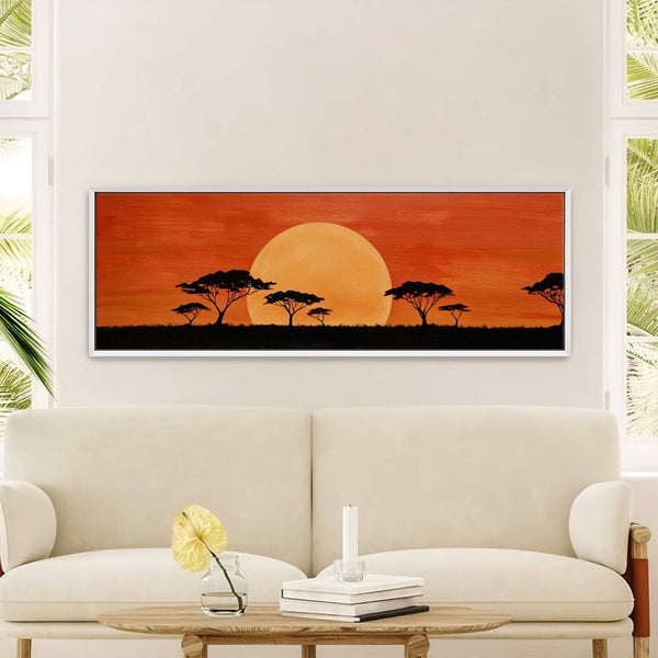 Canvas wall art in interior setting.