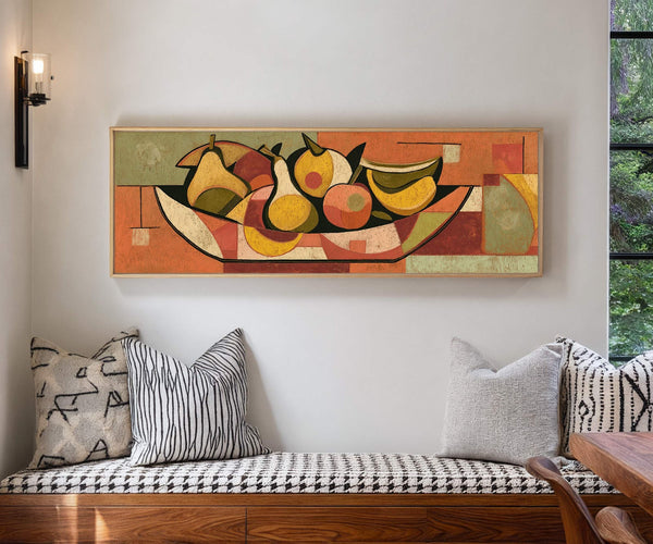 Canvas wall art in interior setting.