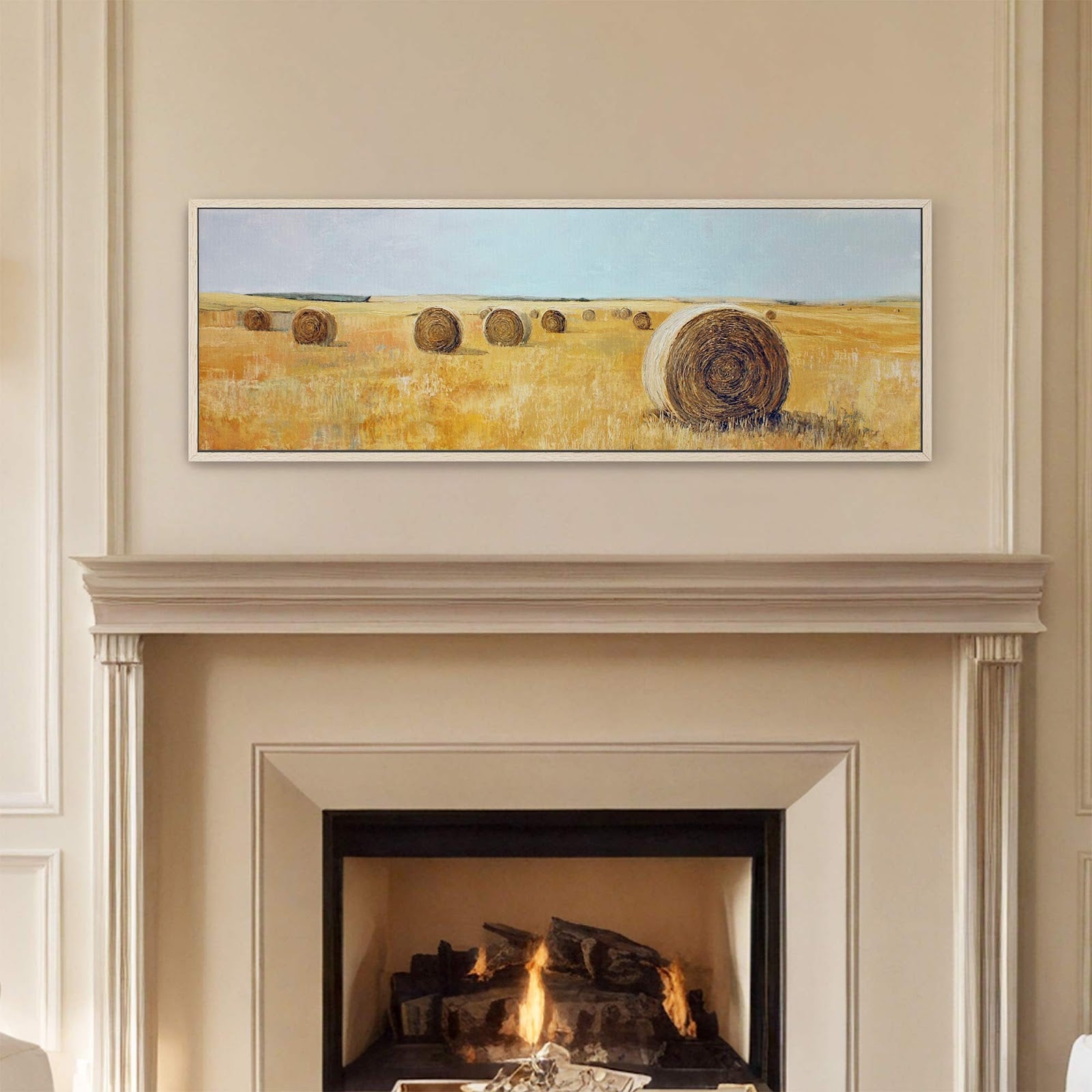 Canvas wall art in interior setting.