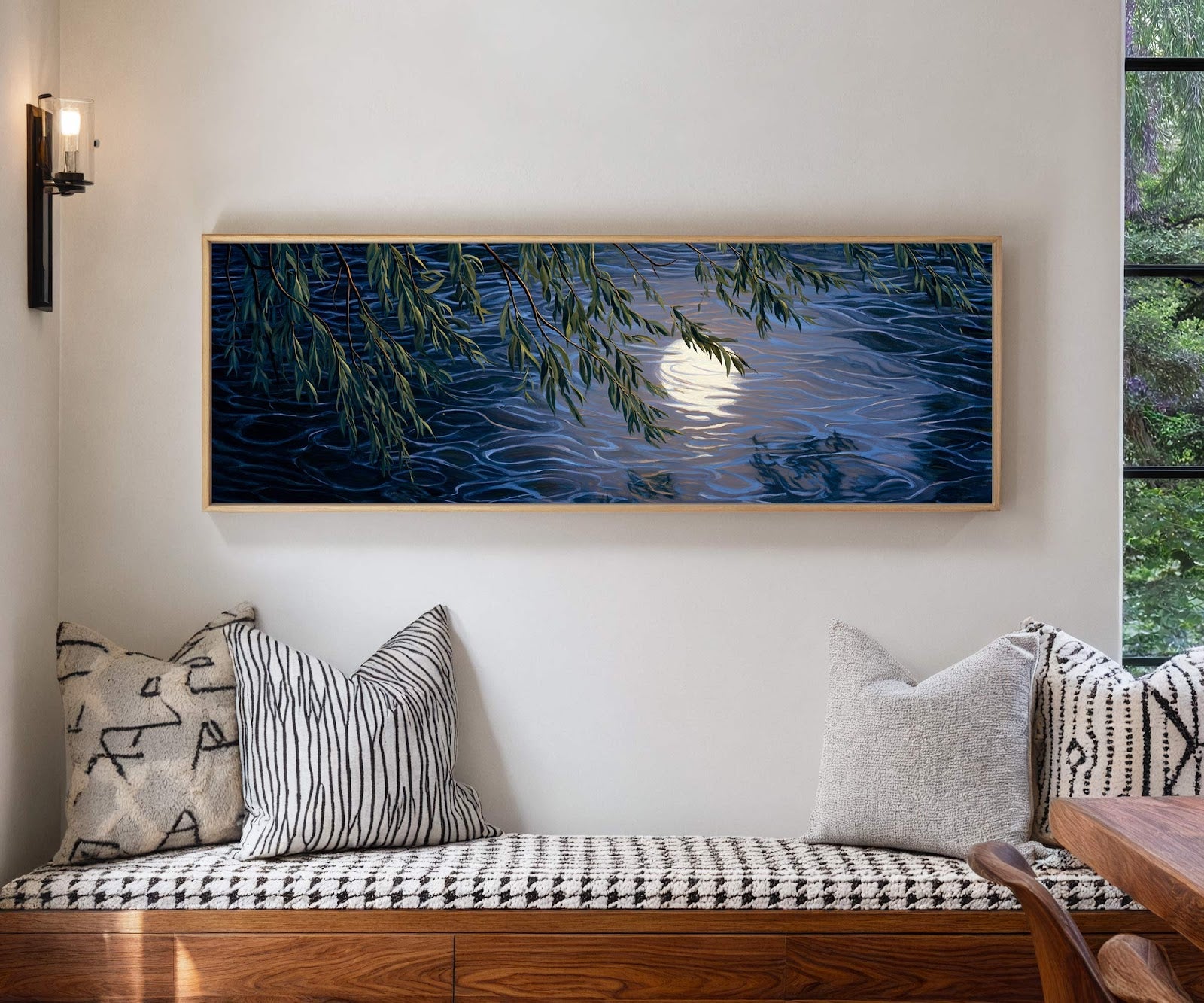 Canvas wall art in interior setting.