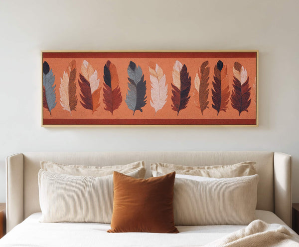 Canvas wall art in interior setting.