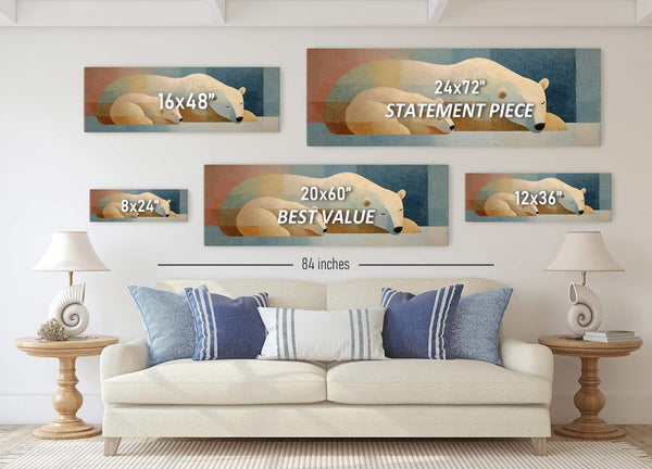 Canvas wall art in interior setting.