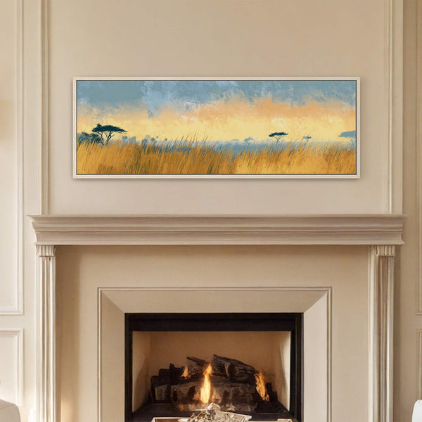 Canvas wall art in interior setting.