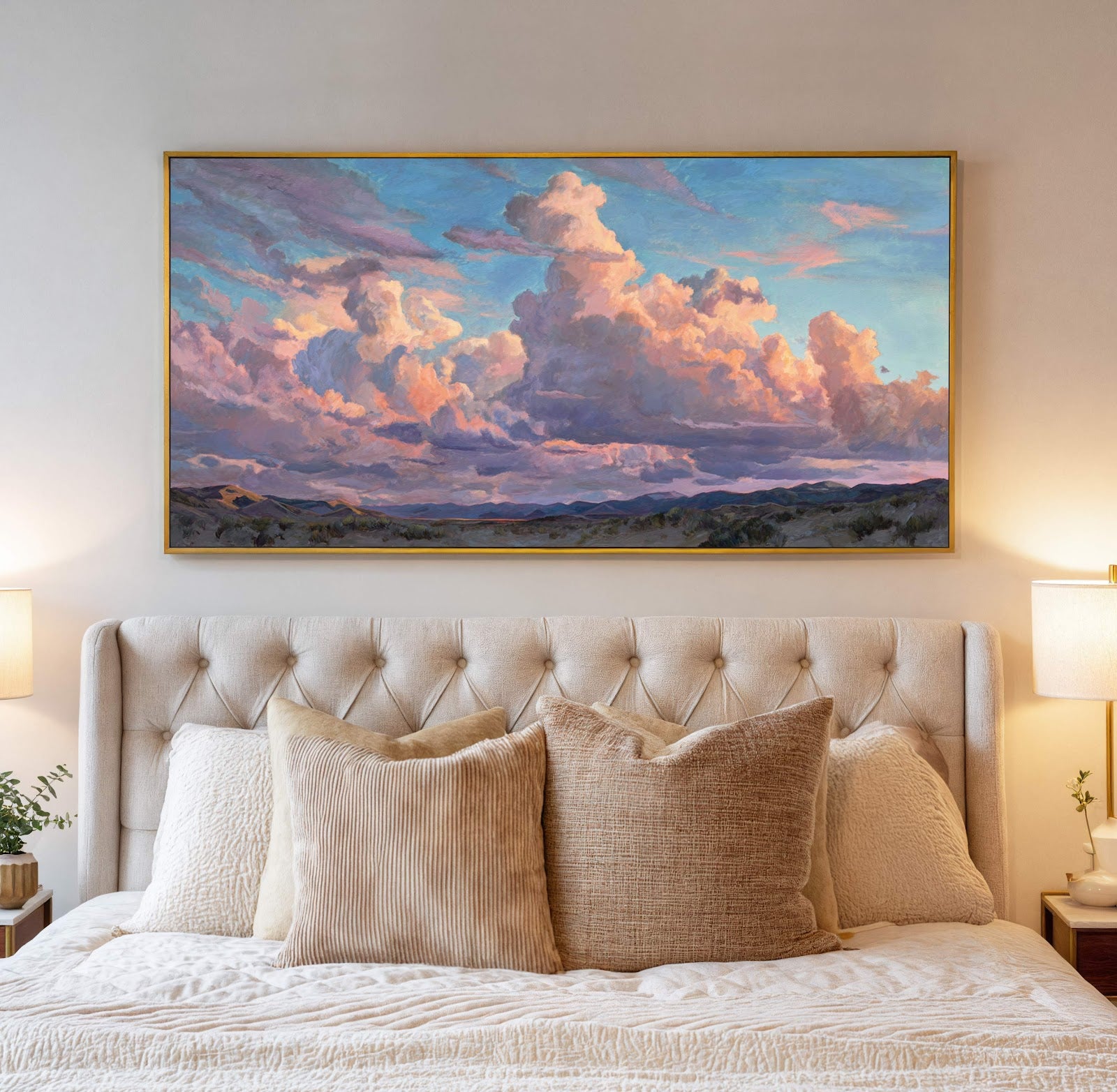 Canvas wall art in interior setting.