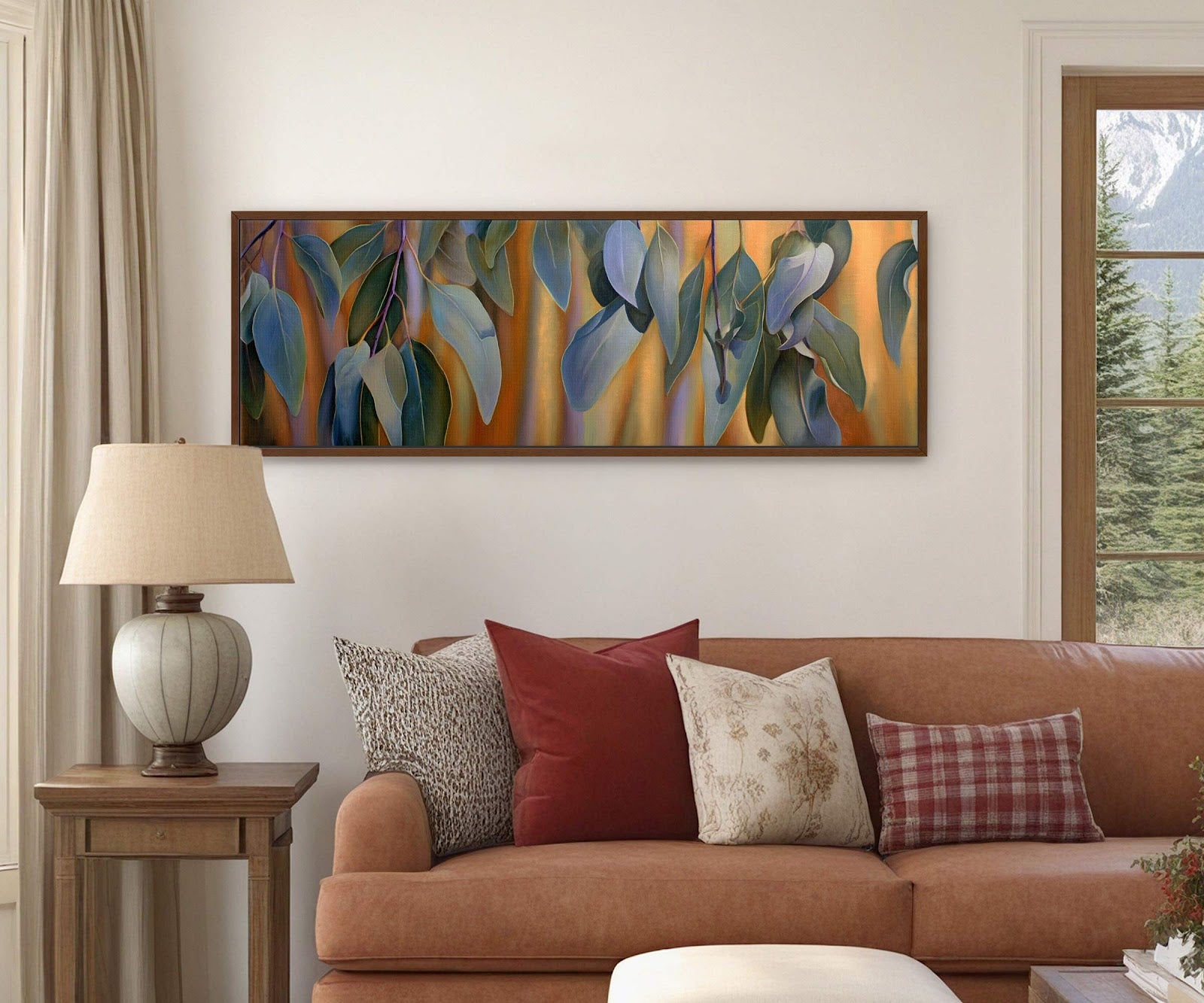 Canvas wall art in interior setting.