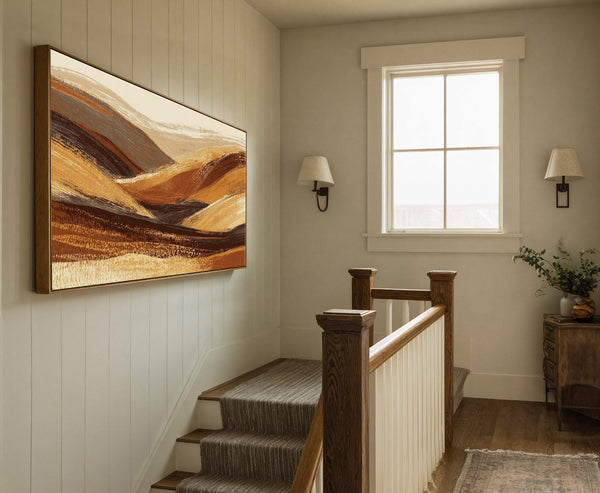 Canvas wall art in interior setting.