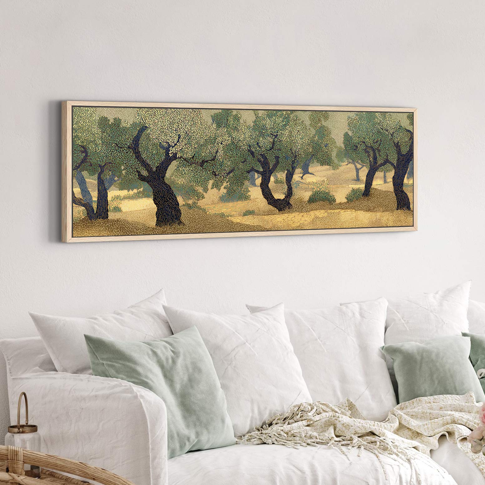 Canvas wall art in interior setting.