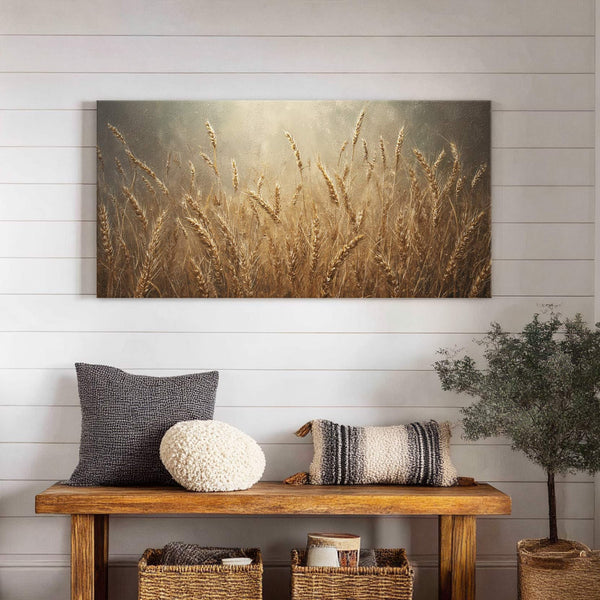 Canvas wall art in interior setting.