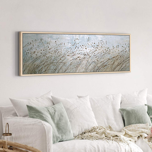 Canvas wall art in interior setting.