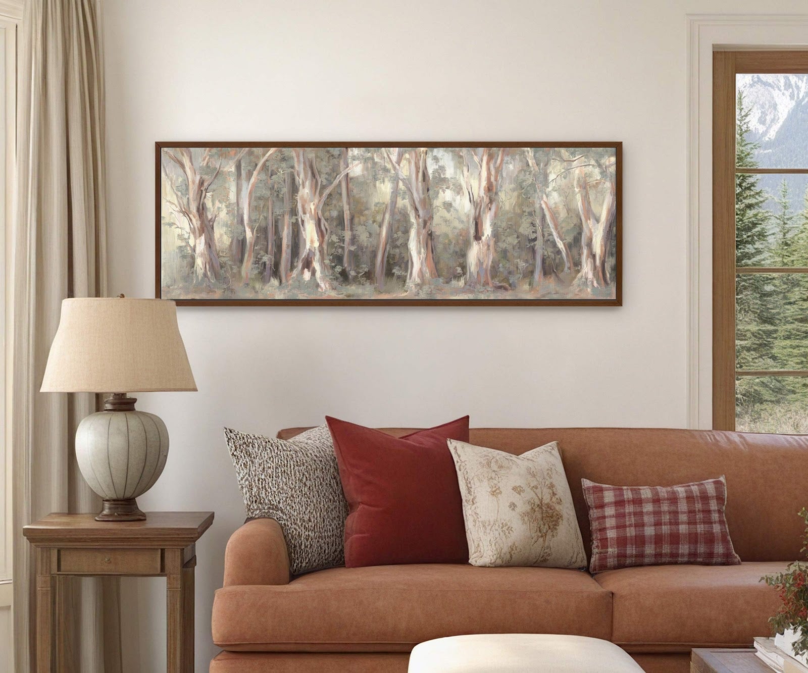 Canvas wall art in interior setting.