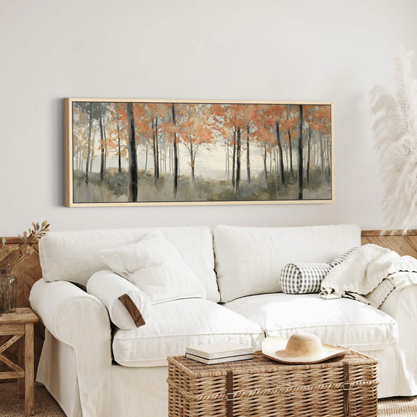 Canvas wall art in interior setting.