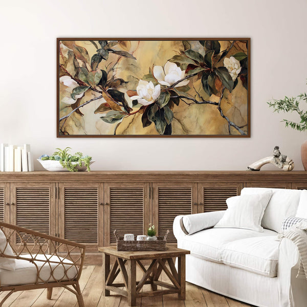 Canvas wall art in interior setting.