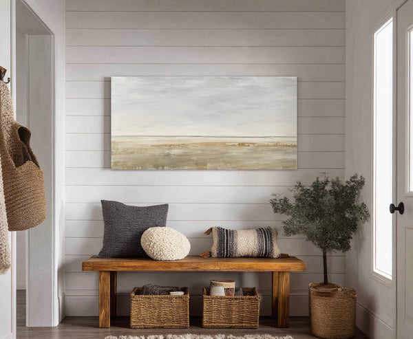 Canvas wall art in interior setting.