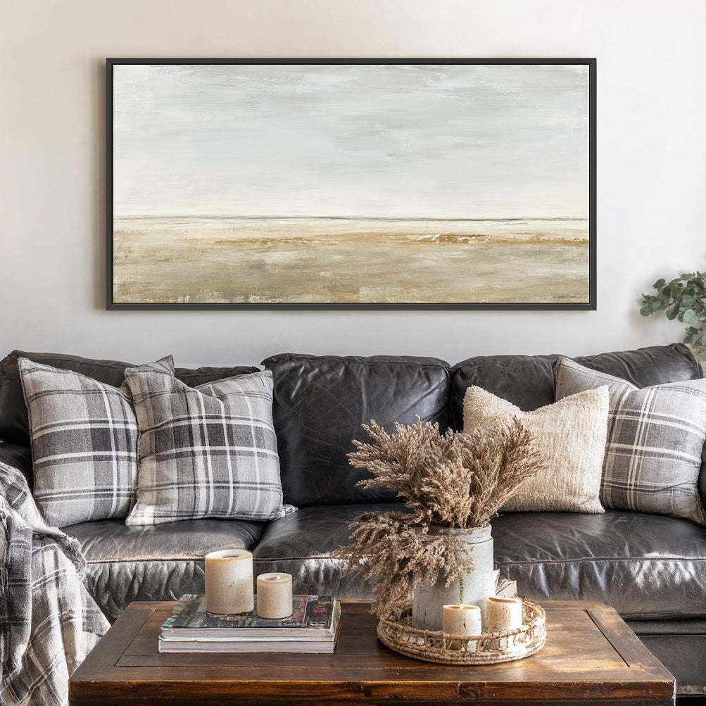 Canvas wall art in interior setting.