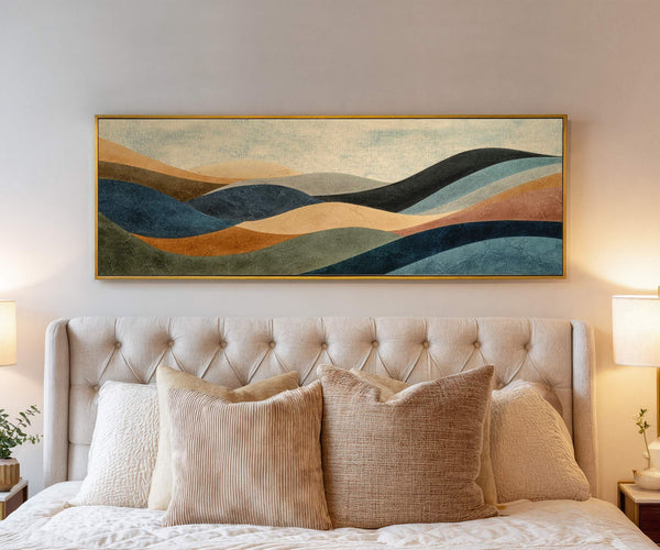 Canvas wall art in interior setting.