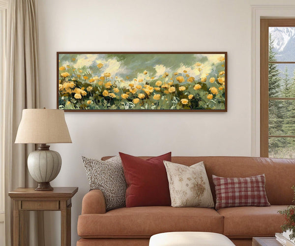 Canvas wall art in interior setting.