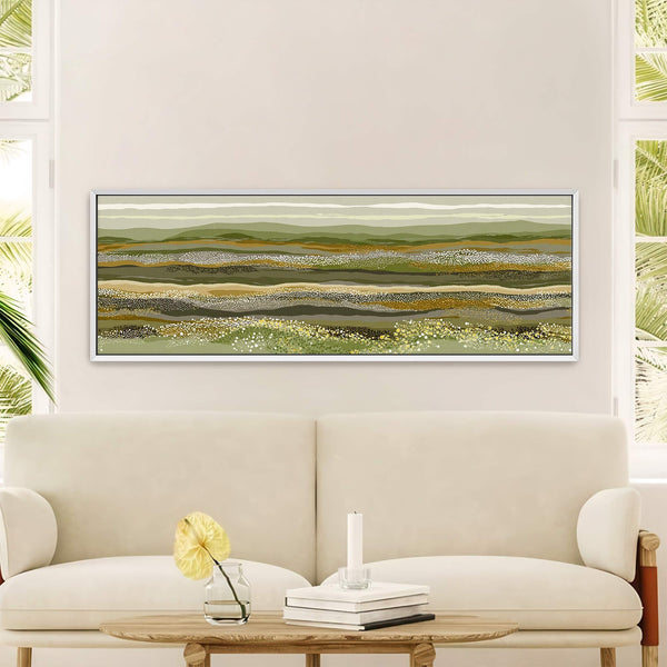 Canvas wall art in interior setting.