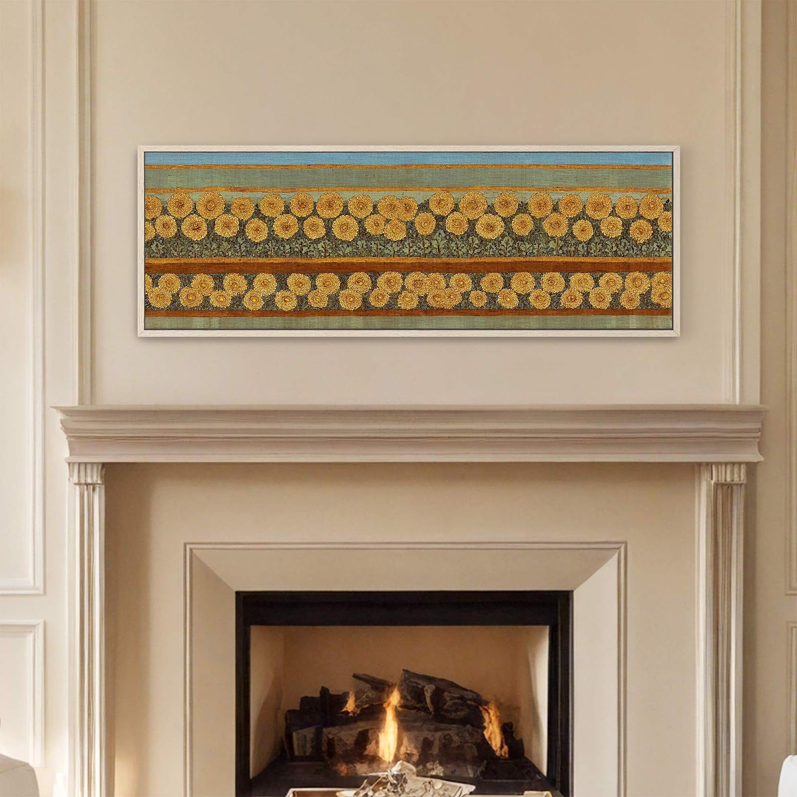 Canvas wall art in interior setting.