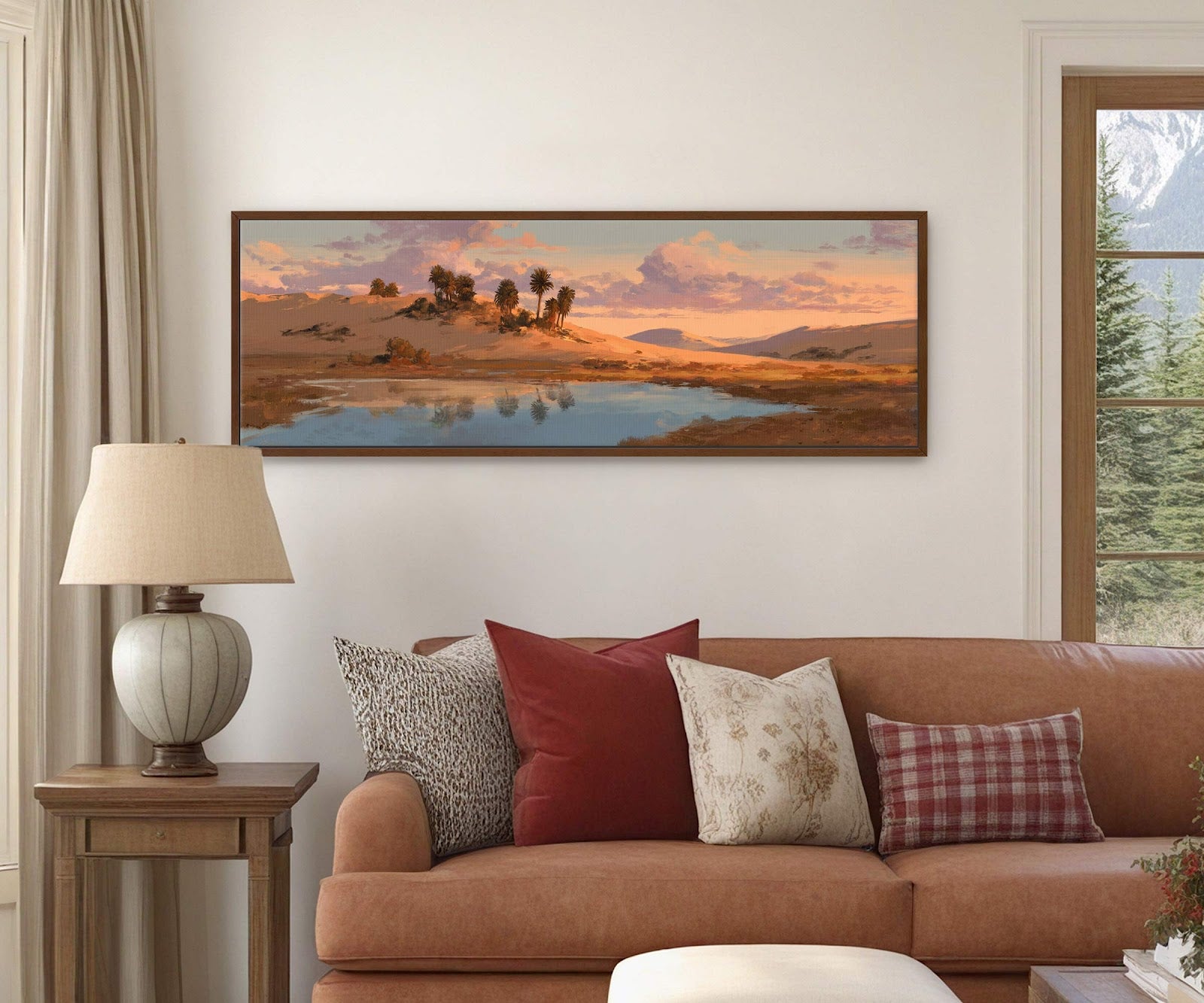 Canvas wall art in interior setting.